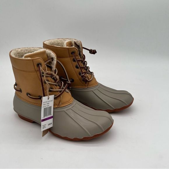 Seven7 Tan and Gray Winter & Rain Boots - Picture 9 of 12